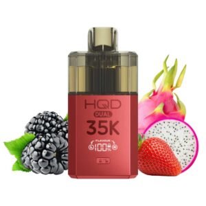HQD Vape DUAL 35K Starter Kit - Blackberry & Strawberry Dragonfruit - Red