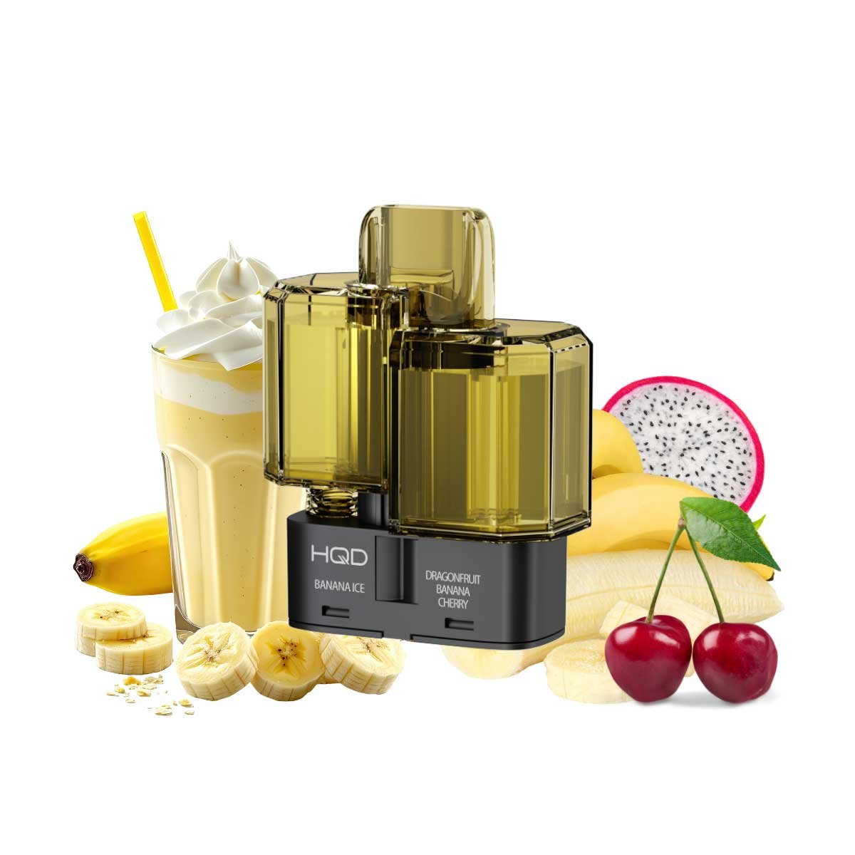 HQD Dual 35K Pod Banana Ice & Dragonfruit Banana Cherry